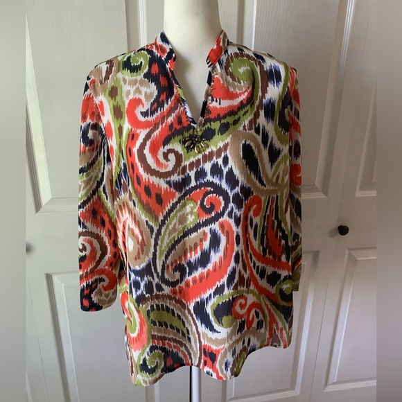 Alfred Dunner top woman’s size 16P shirt colorful - Picture 1 of 4